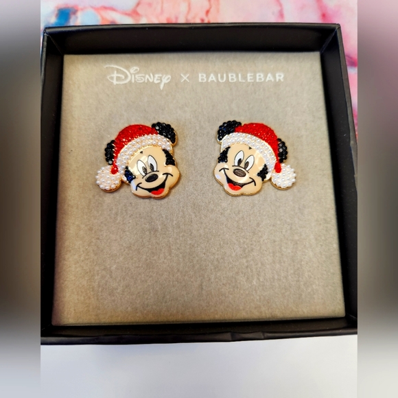 BaubleBar Jewelry - NIB Disney Baublebar Mickey Mouse Santa Earrings